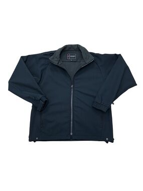 Men’s Gerber jacket black zip up front chest 24 y2k